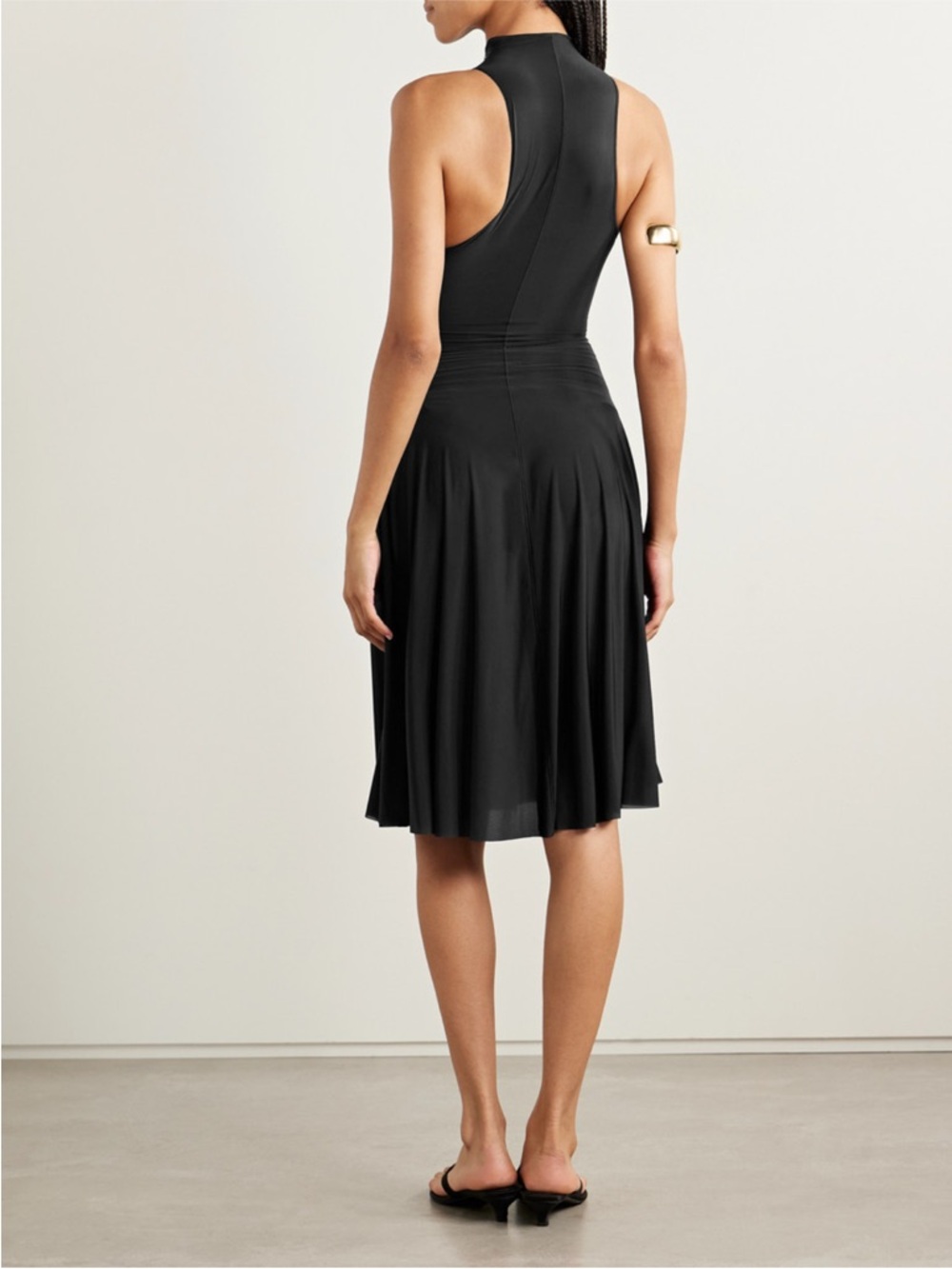 NWT Skims Milky Sheer High Neck Midi Dress Obsidian Black Sz L - Picture 2 of 16